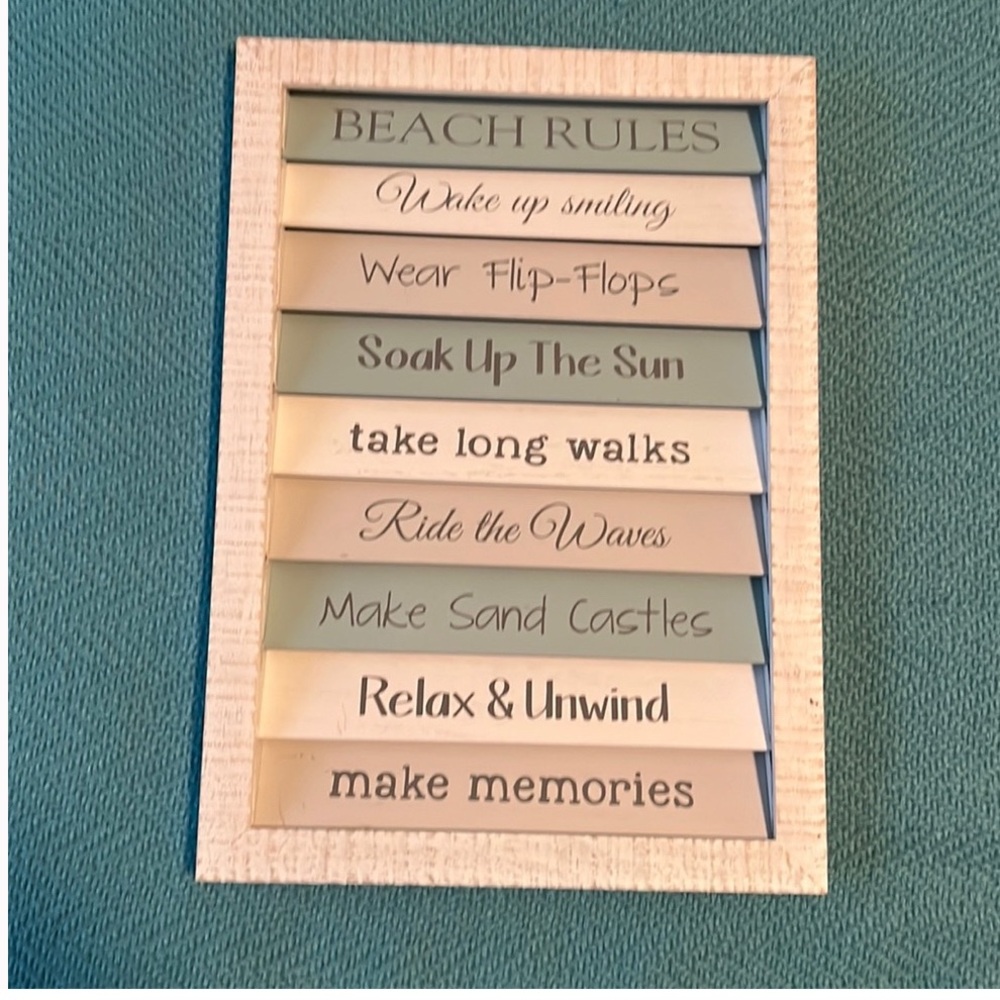 Beach Rules Decorative Wall Sign